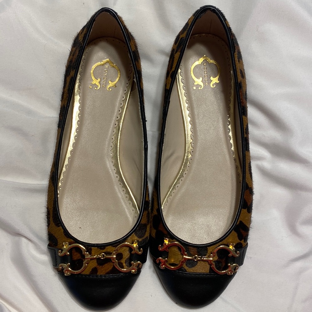 Leopard buckle ballet flats
